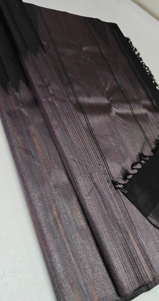 Black kachipuram- masterpiece from the temple town of silk.”