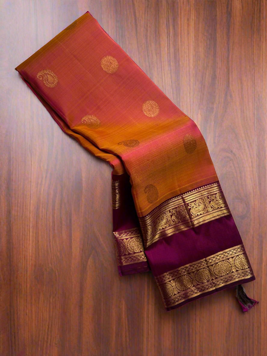 Traditional Kanchipuram designer silk saree for wedding and party