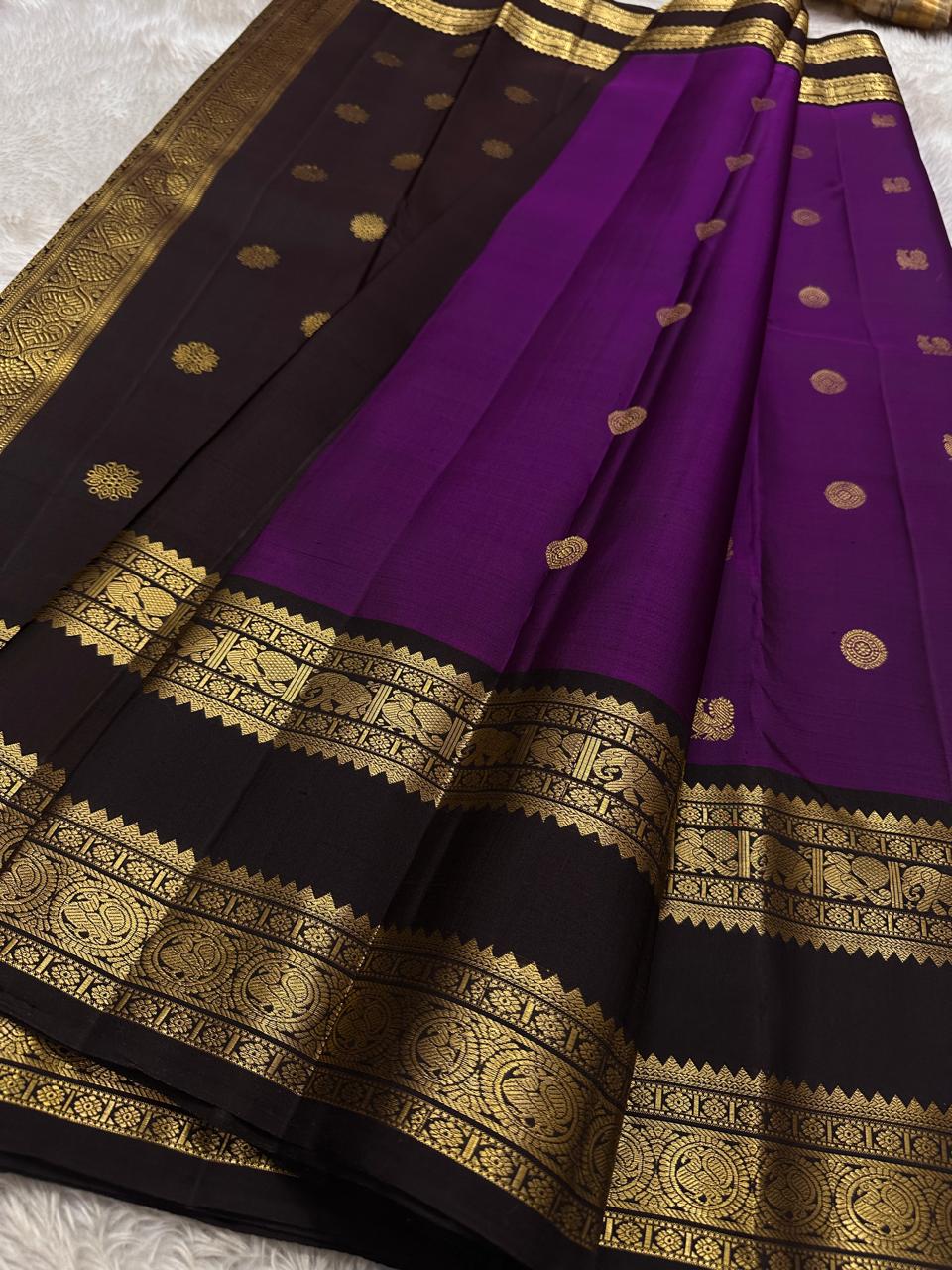 Orange Kanchipuram with Border