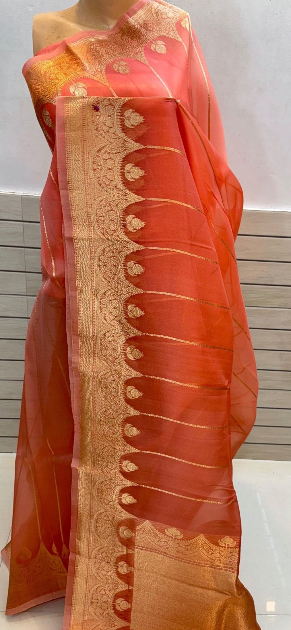 Orange raw mango silk - from loom to your wardrobe