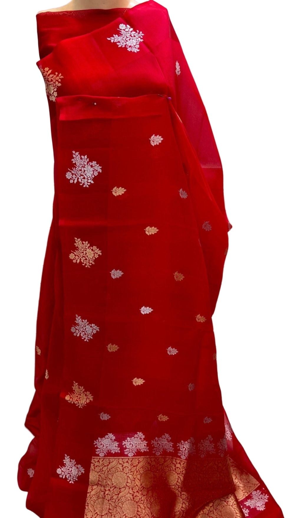 Red Raw silk saree