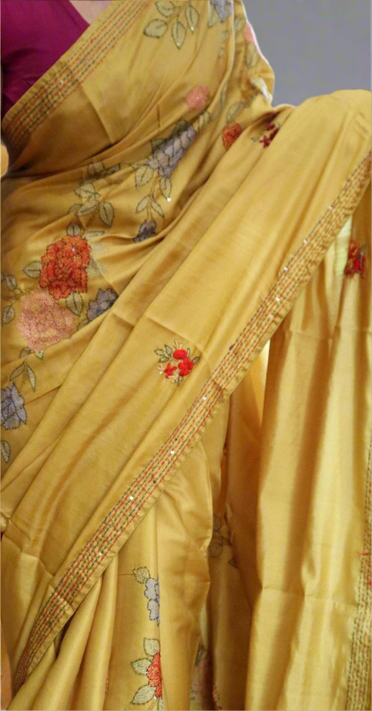 Party Collections - Yellow tussar silk