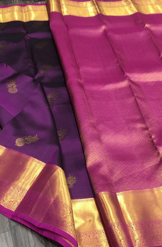 Pink and Purple Kanchipuram