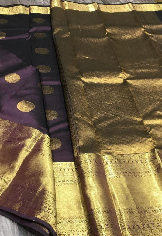 Gold and Purple Kanchipuram