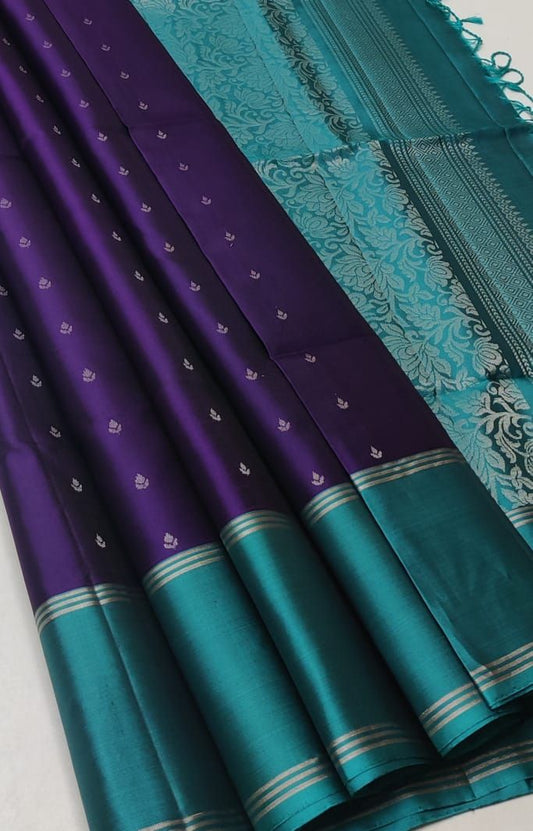 Borderless Kanchipuram silk saree