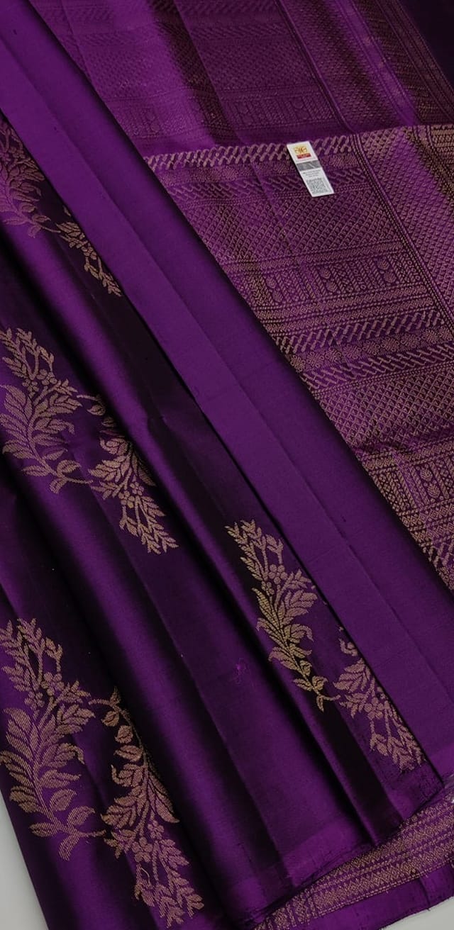 Purple Kanchipuram Borderless