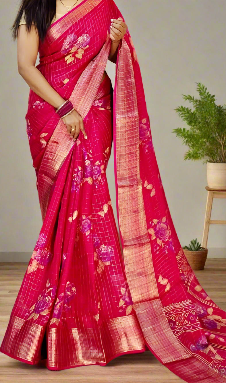 Red Budget saree