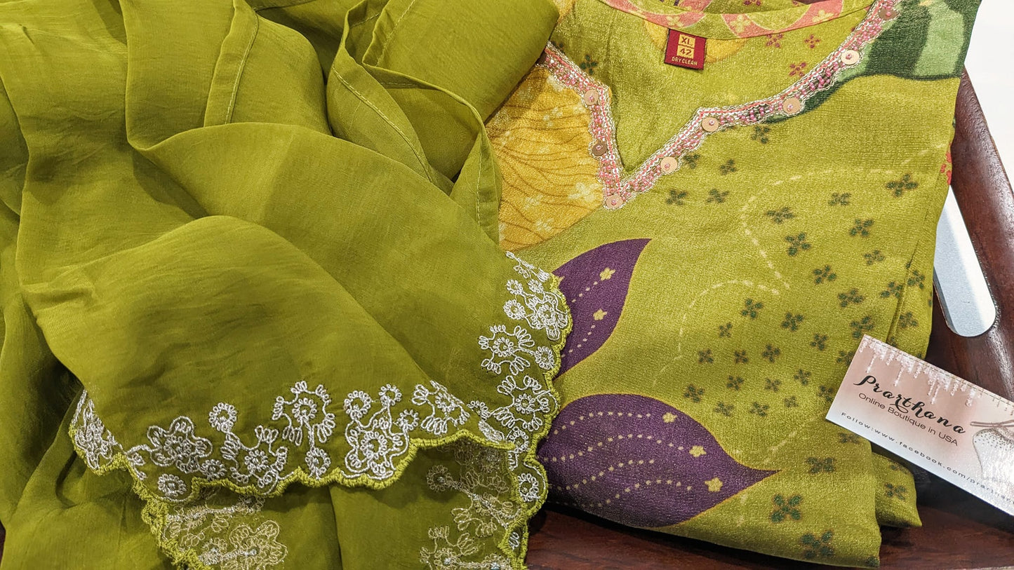 Green Churidar Silk collections