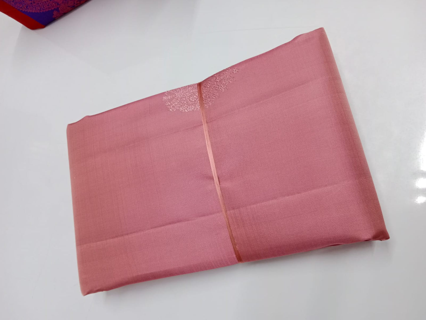 Peach kanchipuram silk saree