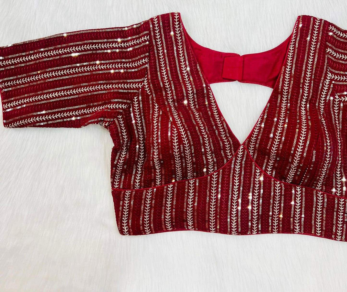 Maroon sequence Blouse