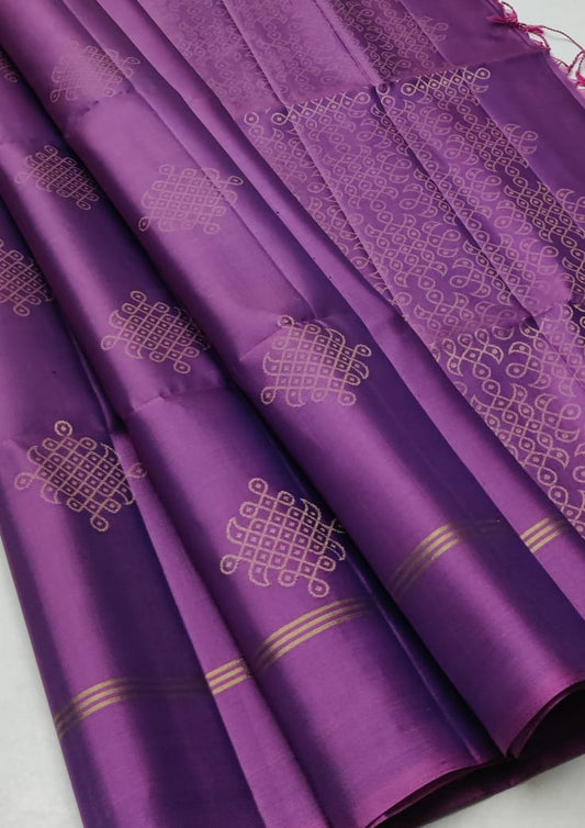 Lavender 🪻 purple -Kanchipuram Borderless