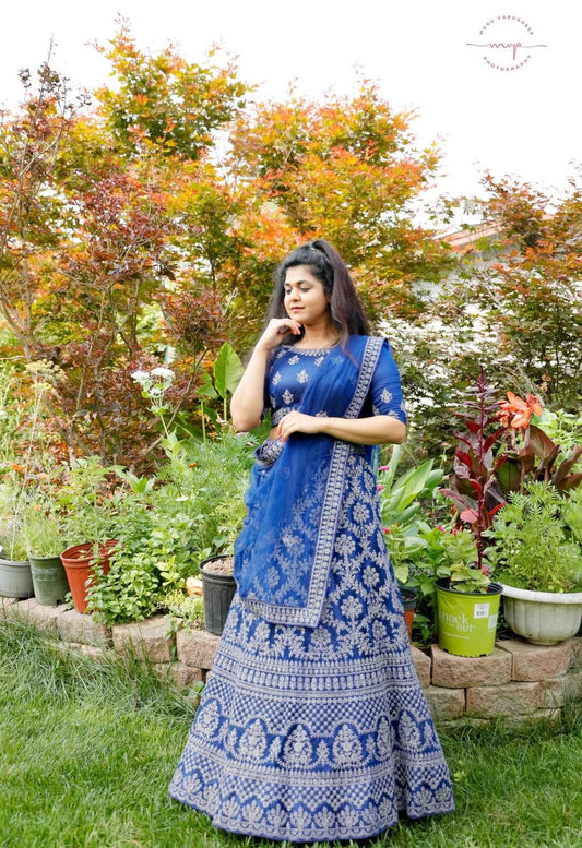 Blue Lahenga for wedding