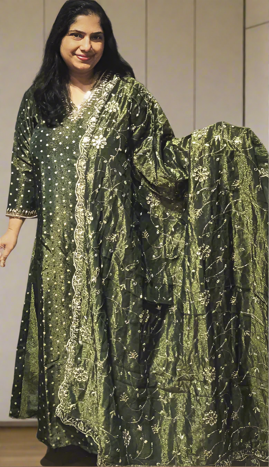 Prarthana Designer Churidar Set - Green