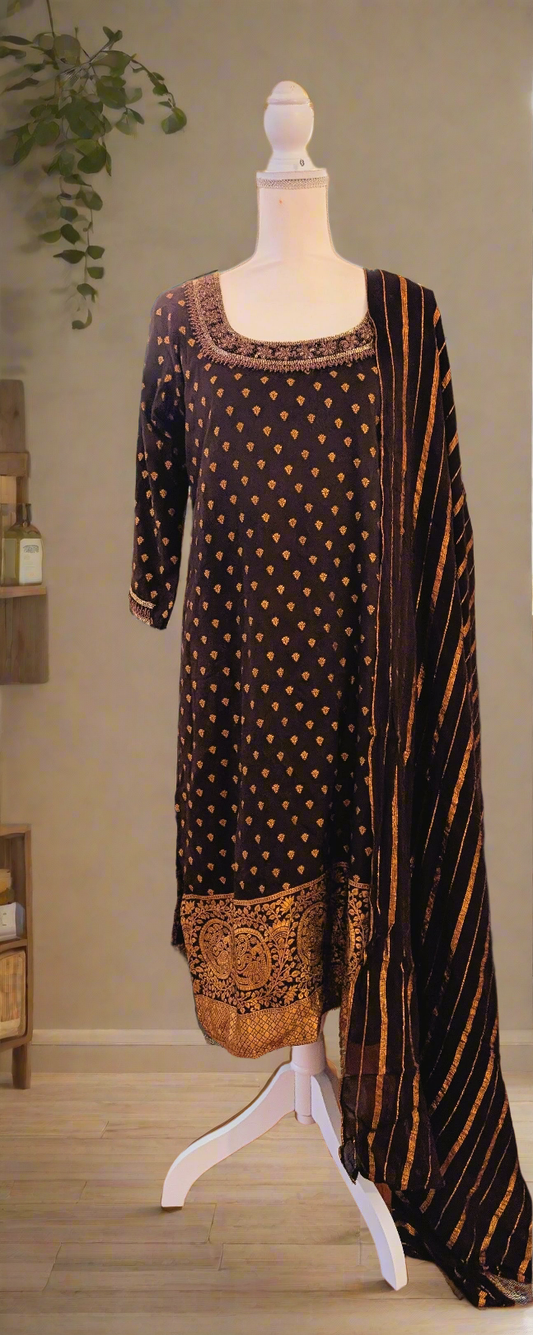 Coffee brown color churidar in USA.