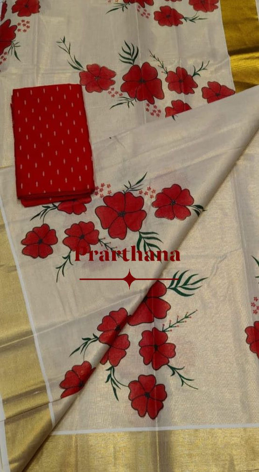 Onam flower set saree