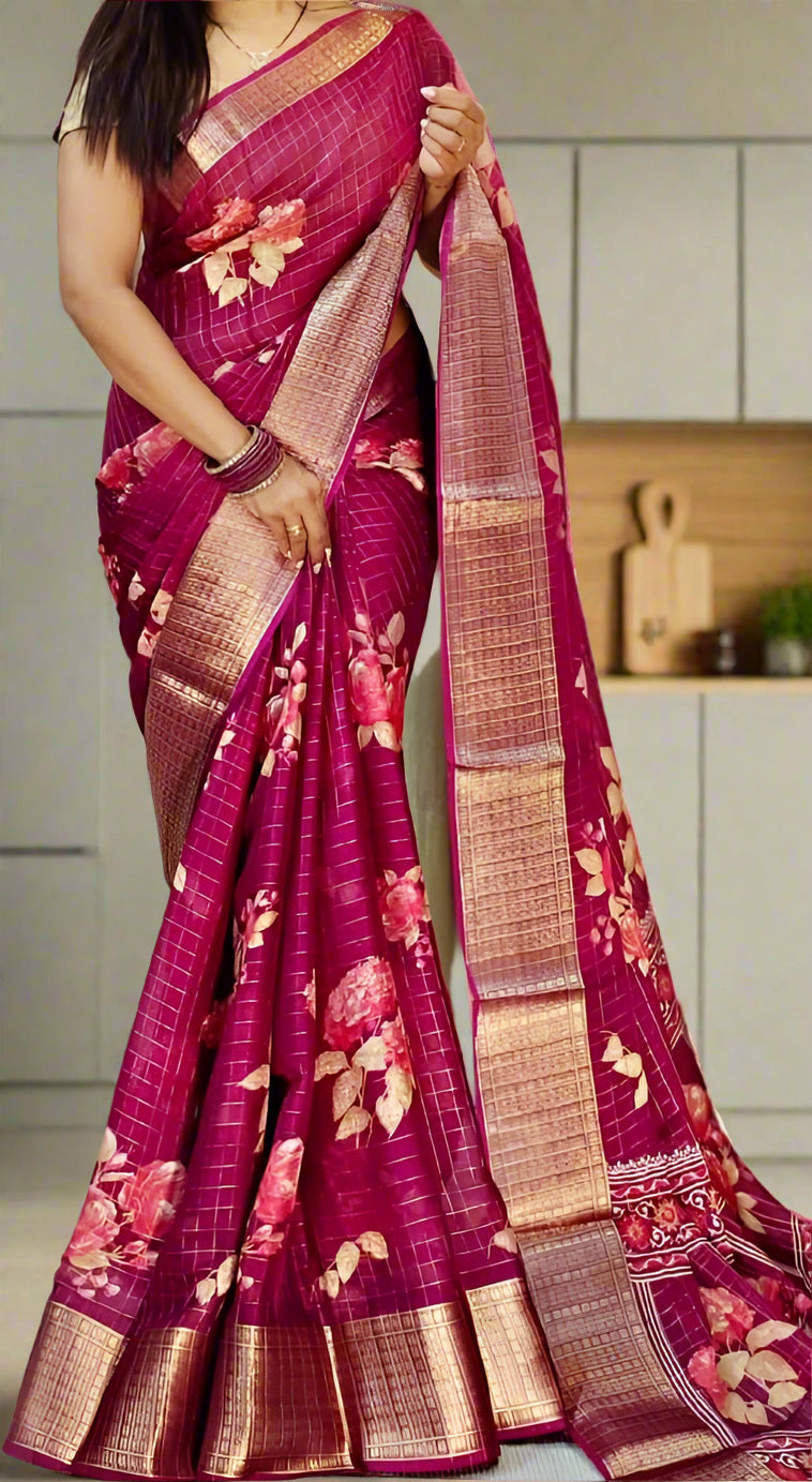 Maroon Budget Saree