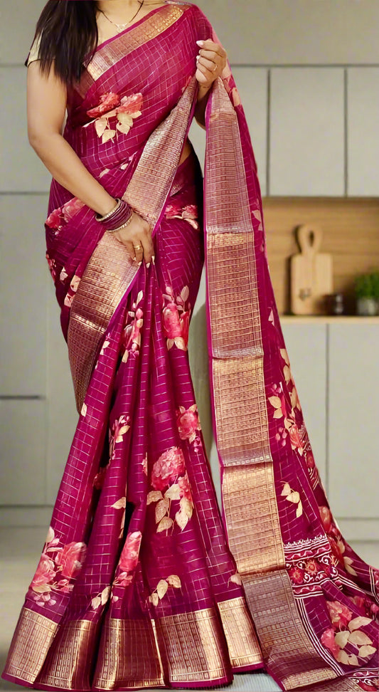Maroon Budget Saree