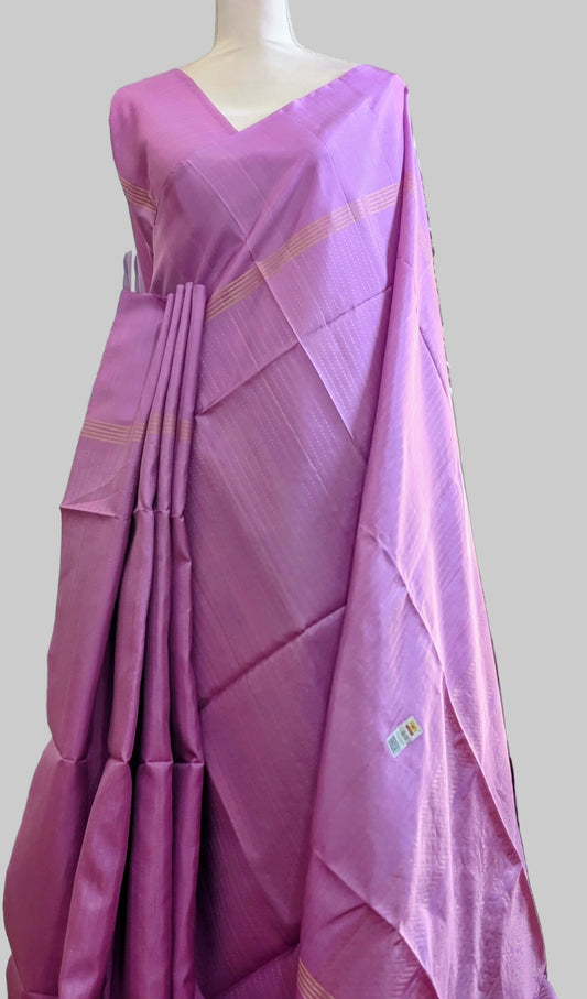 Lavender lilac shade kanchipuram Soft silk saree