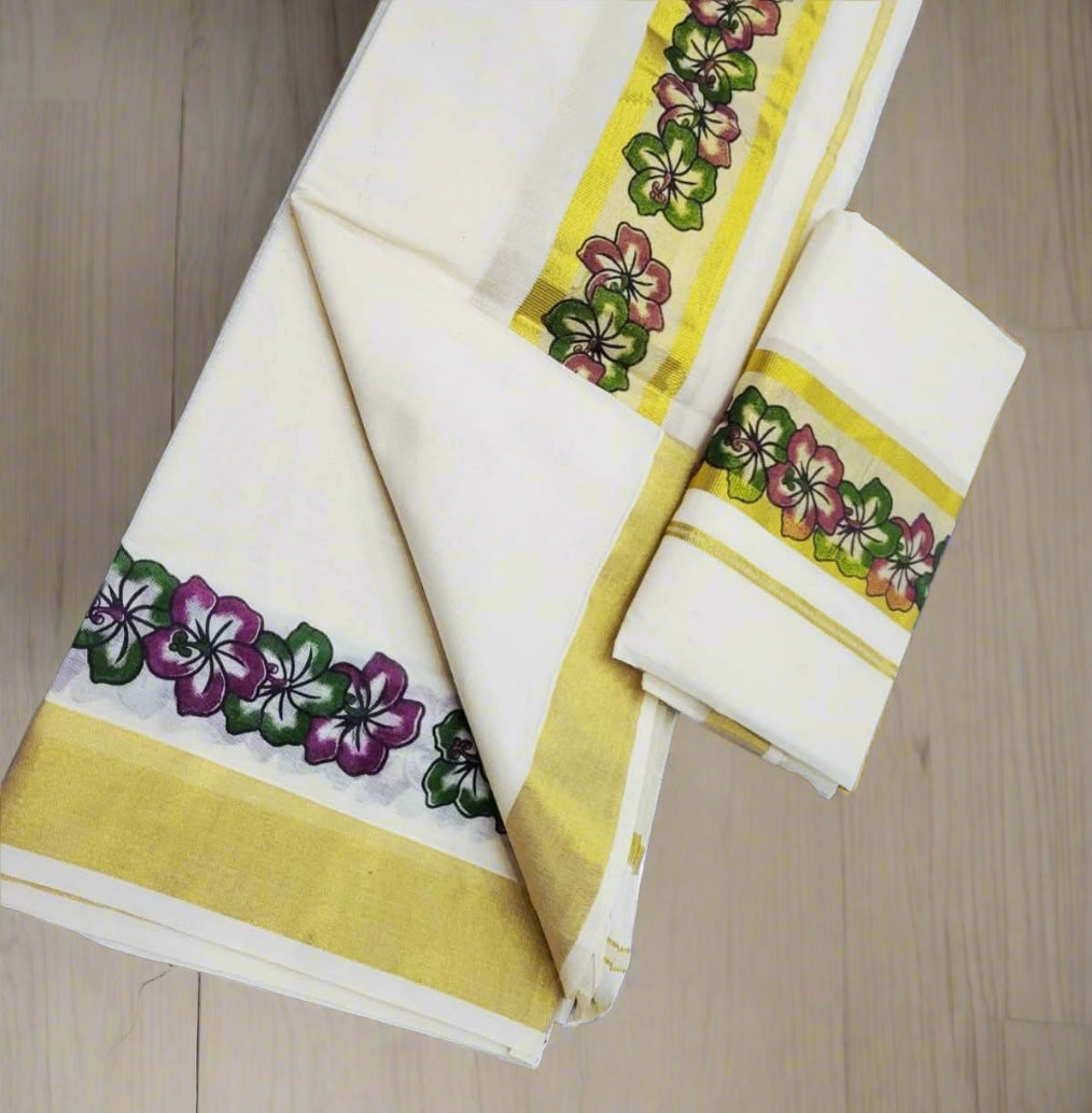 ONAM set and MUNDE flower border