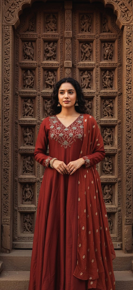 Silk Anarkali 20 Panel Churidar – Ready to Ship | Indian Boutique USA”