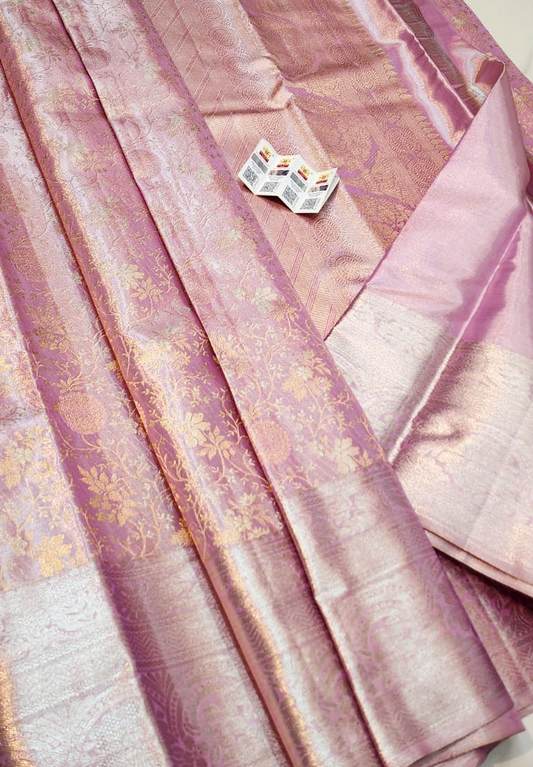 Pink Tissue Kanchipuram silk saree