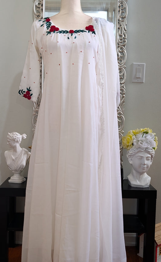 White Panel cut Anarkali collections