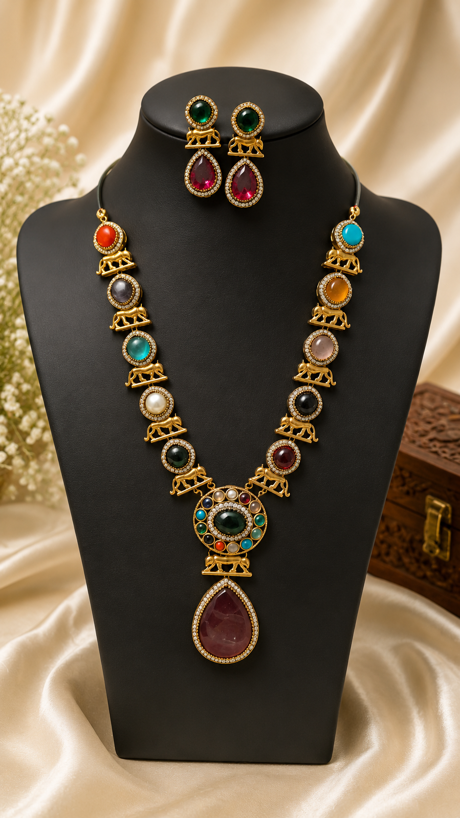 Moissanite Kundan set