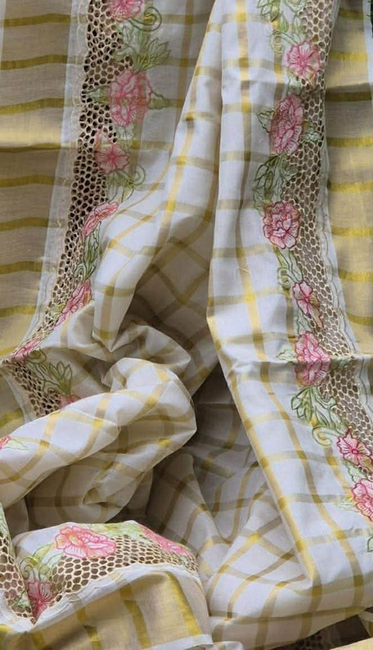 Onam Cutwork saree