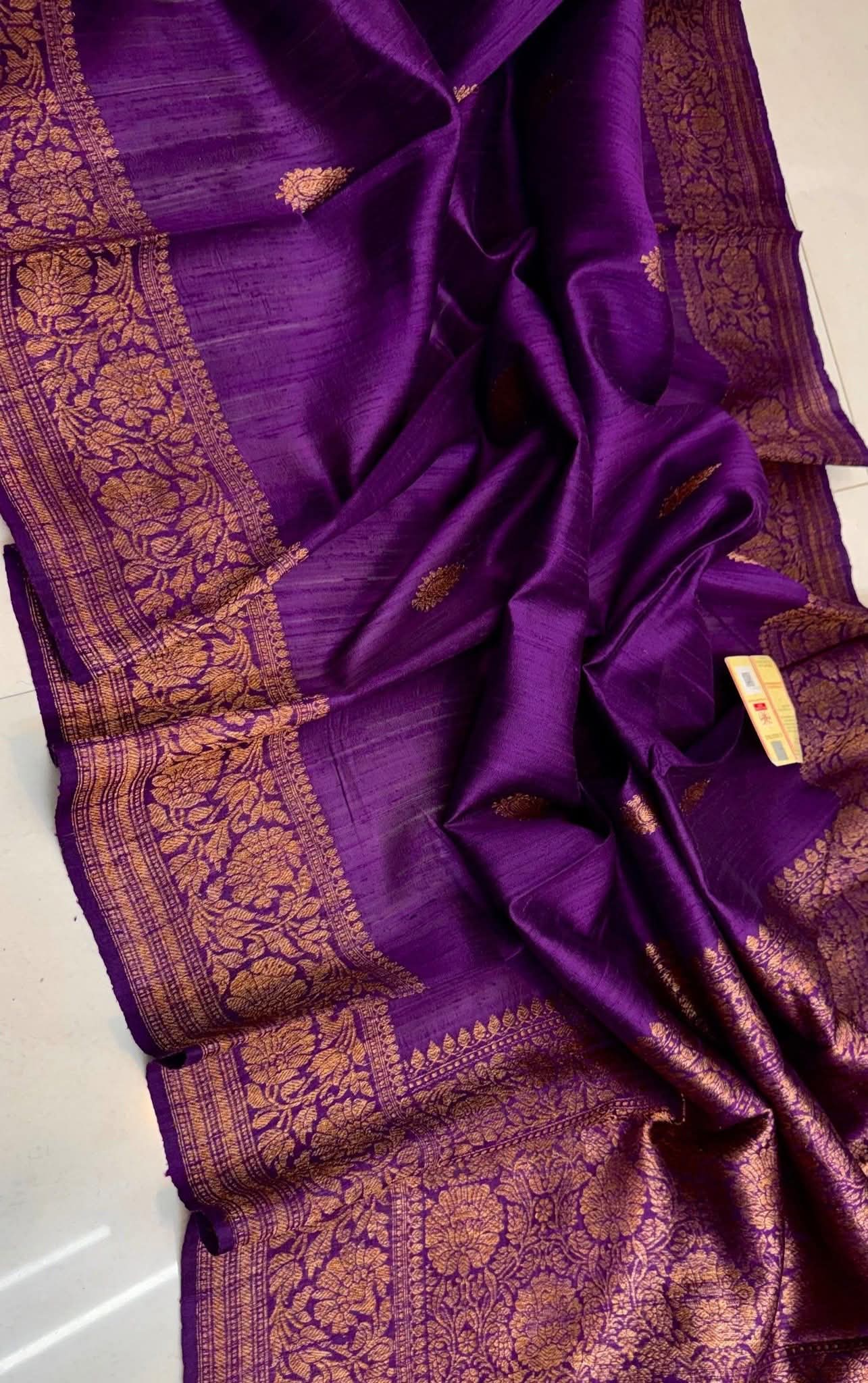 Tussar Raw silk Banarasi saree
