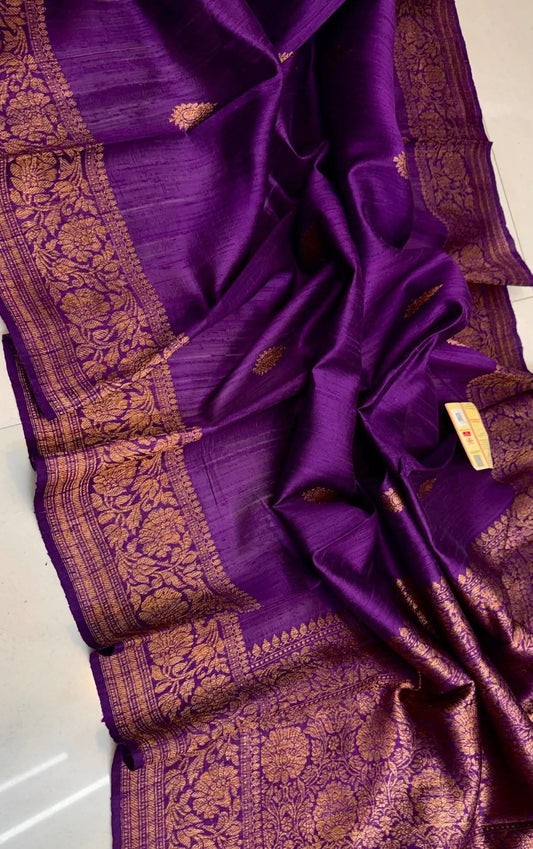 Tussar Raw silk Banarasi saree