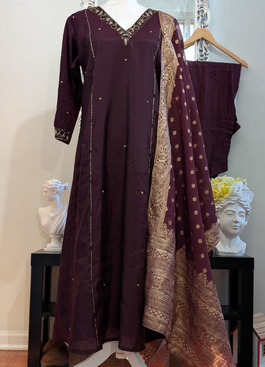 Deisgner coffee brown churidar collections