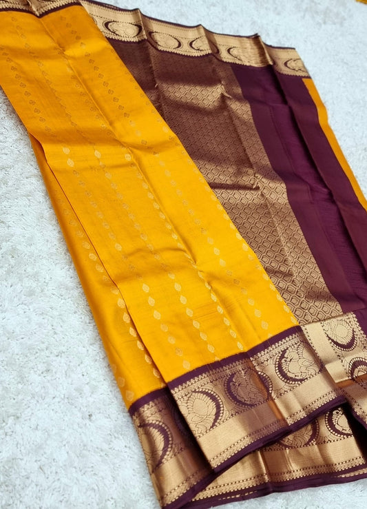 Kanchipuram yellow and maroon